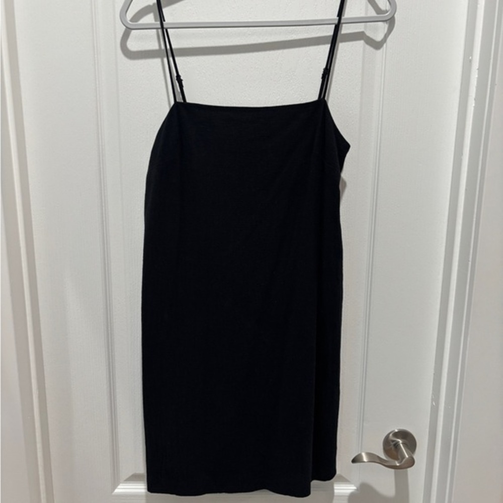 H&M Black Mini Slip Dress with Spaghetti Straps